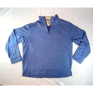Polo Ralph Lauren Sweater Mens XL Light Blue 1/4 Zip Pullover Mock Neck